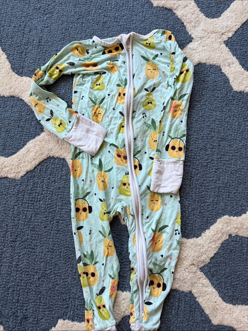 Little Sleepies Pineapple Zip-Up Footie Pajamas
